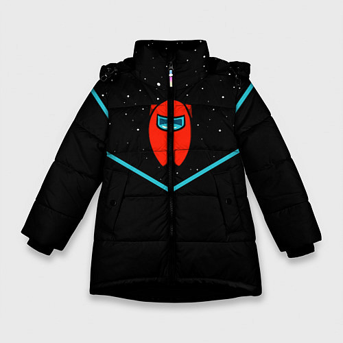Зимняя куртка для девочки AMONG US - Амонг Ас / 3D-Черный – фото 1