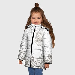Куртка зимняя для девочки Механическое сердце, цвет: 3D-черный — фото 2