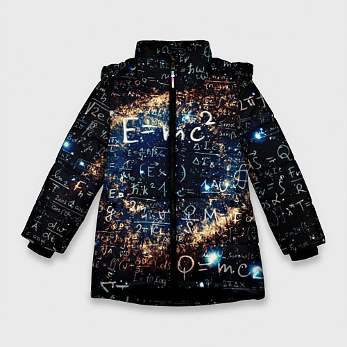 Зимняя куртка для девочки Формула Вселенной / 3D-Черный – фото 1