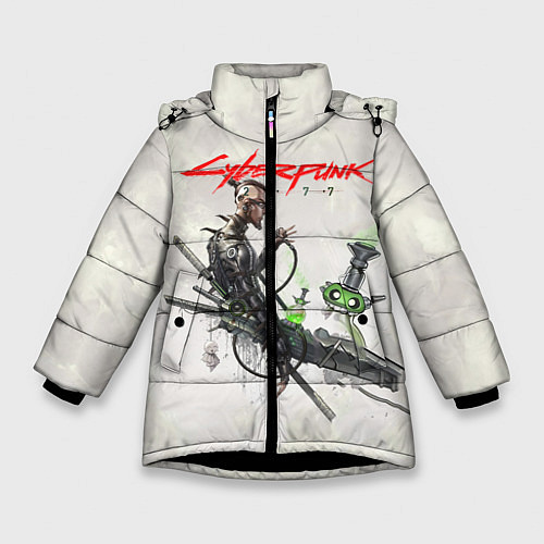 Зимняя куртка для девочки CYBERPUNK 2077 / 3D-Черный – фото 1