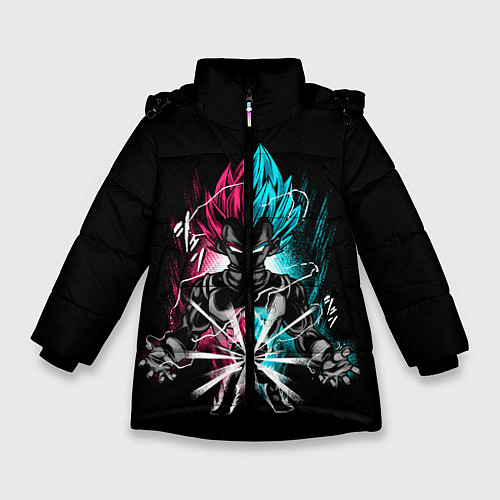 Зимняя куртка для девочки DRAGON BALL / 3D-Черный – фото 1