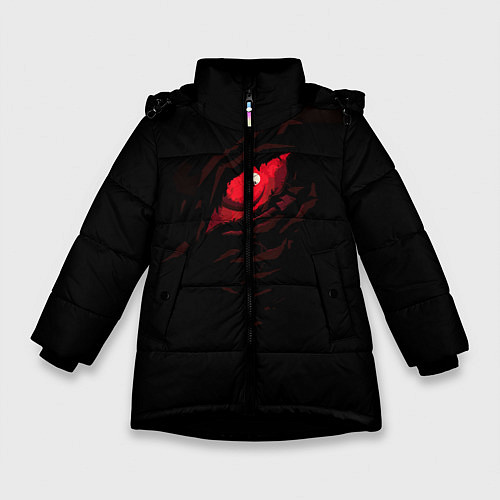 Зимняя куртка для девочки Годзилла / 3D-Черный – фото 1