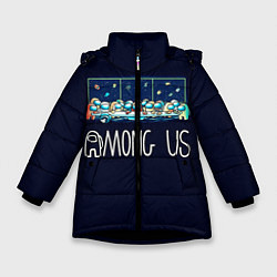 Куртка зимняя для девочки Among Us Обсуждение, цвет: 3D-черный
