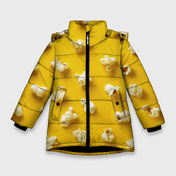 Куртка зимняя для девочки Попкорн, цвет: 3D-черный