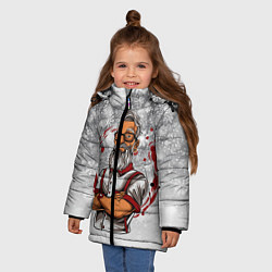 Куртка зимняя для девочки Санта в домашнем, цвет: 3D-светло-серый — фото 2
