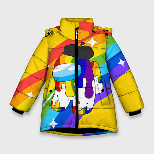 Зимняя куртка для девочки AMONG US - Радужный / 3D-Черный – фото 1