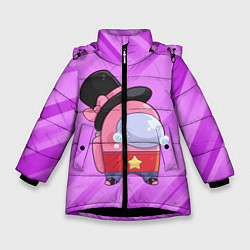 Куртка зимняя для девочки AMONG US - В шляпке, цвет: 3D-черный