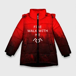 Куртка зимняя для девочки Twin Peaks, цвет: 3D-черный