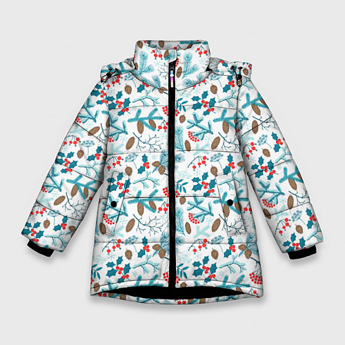 Зимняя куртка для девочки Зимнее Утро / 3D-Черный – фото 1