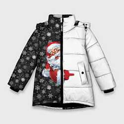 Куртка зимняя для девочки Дедушка Мороз, цвет: 3D-черный