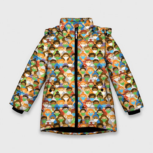 Зимняя куртка для девочки Масочный Режим / 3D-Черный – фото 1