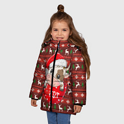 Куртка зимняя для девочки Милый новогодний бычок 2021, цвет: 3D-черный — фото 2