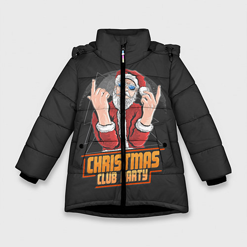 Зимняя куртка для девочки Christmas Club Party / 3D-Черный – фото 1