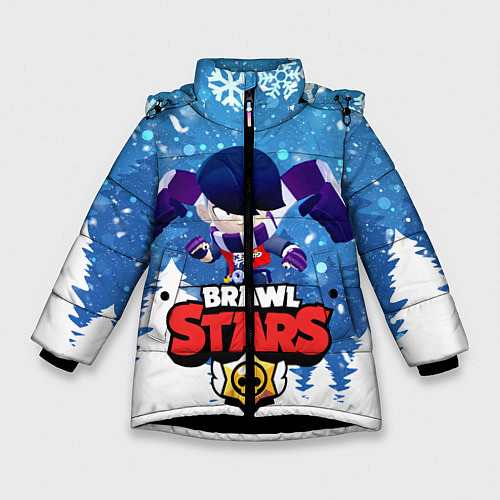 Зимняя куртка для девочки Brawl Stars Эдгар / 3D-Черный – фото 1