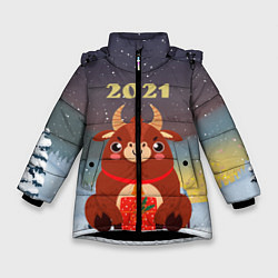 Зимняя куртка для девочки Бык с подарками 2021