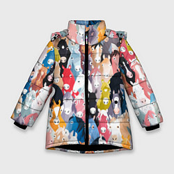 Зимняя куртка для девочки Цветные лошади