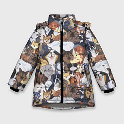 Куртка зимняя для девочки Dogs, цвет: 3D-светло-серый