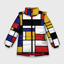 Куртка зимняя для девочки Color blocking, цвет: 3D-красный