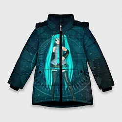 Куртка зимняя для девочки Мику Хацуне, цвет: 3D-черный