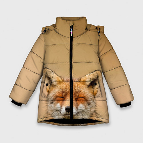 Зимняя куртка для девочки Милая лисичка / 3D-Черный – фото 1