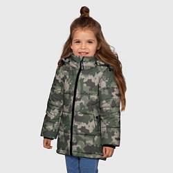 Куртка зимняя для девочки Классический камуфляж, цвет: 3D-светло-серый — фото 2