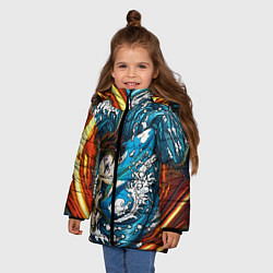 Куртка зимняя для девочки Танджиро Камадо Клинок демонов, цвет: 3D-светло-серый — фото 2