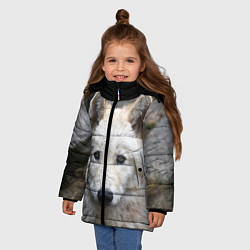 Куртка зимняя для девочки Волк, цвет: 3D-черный — фото 2