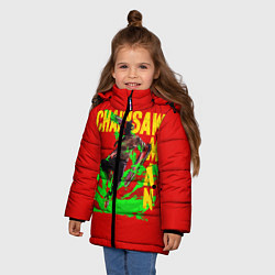 Куртка зимняя для девочки Человек Бензопила, цвет: 3D-черный — фото 2