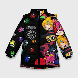 Куртка зимняя для девочки Among Stars, цвет: 3D-черный