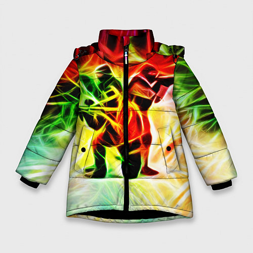 Зимняя куртка для девочки CS GO Neon / 3D-Черный – фото 1