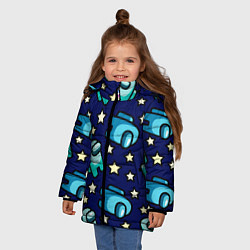 Куртка зимняя для девочки Among Us Звёзды, цвет: 3D-красный — фото 2