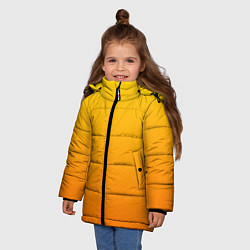 Куртка зимняя для девочки Оранжевый градиент, цвет: 3D-красный — фото 2