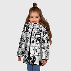 Куртка зимняя для девочки Бан, цвет: 3D-черный — фото 2