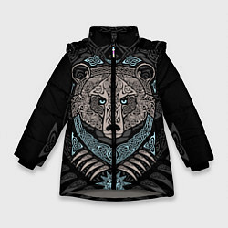 Куртка зимняя для девочки Медведь, цвет: 3D-светло-серый