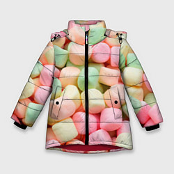 Куртка зимняя для девочки Маршмэлов зефирки нежные, цвет: 3D-красный