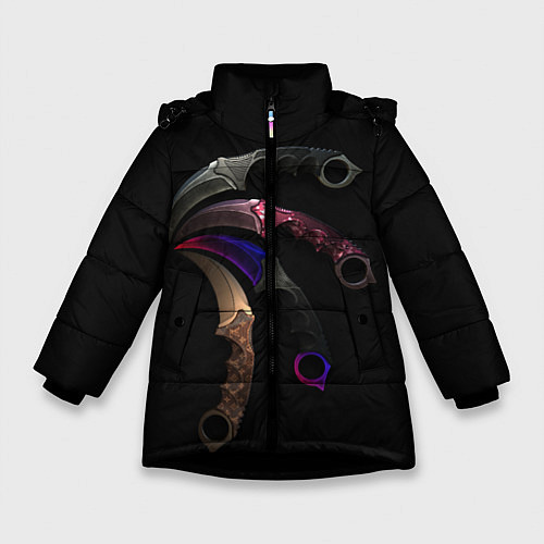 Зимняя куртка для девочки CS Ножи / 3D-Черный – фото 1