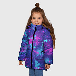 Куртка зимняя для девочки Краски, цвет: 3D-черный — фото 2