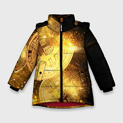 Зимняя куртка для девочки БИТКОИН ЗОЛОТО BITCOIN GOLD