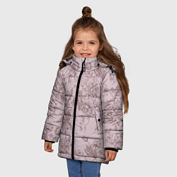 Куртка зимняя для девочки Розы с пионами, цвет: 3D-черный — фото 2
