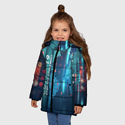 Куртка зимняя для девочки Stop Covid-19, цвет: 3D-черный — фото 2