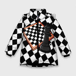 Зимняя куртка для девочки Шахматы