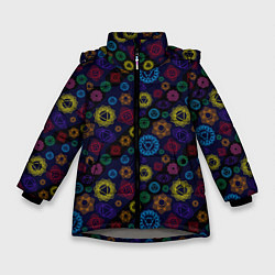 Куртка зимняя для девочки Чакры, цвет: 3D-светло-серый