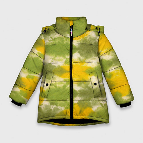 Зимняя куртка для девочки Разводы краски / 3D-Черный – фото 1