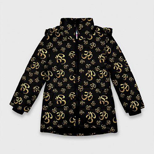 Зимняя куртка для девочки Мантра ОМ / 3D-Черный – фото 1