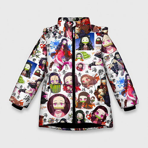 Зимняя куртка для девочки НЕЗУКО / 3D-Черный – фото 1