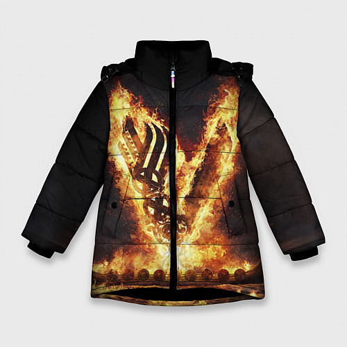 Зимняя куртка для девочки ВИКИНГИ VIKINGS V / 3D-Черный – фото 1