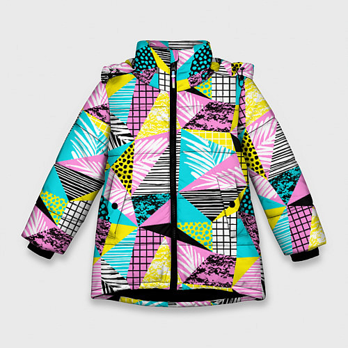 Зимняя куртка для девочки Ретро арт / 3D-Черный – фото 1