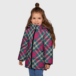 Куртка зимняя для девочки Узор в клеточку, цвет: 3D-черный — фото 2