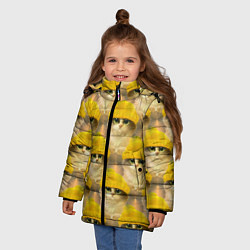 Куртка зимняя для девочки Котята, цвет: 3D-черный — фото 2