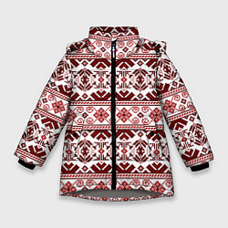 Зимняя куртка для девочки Русские народные узоры